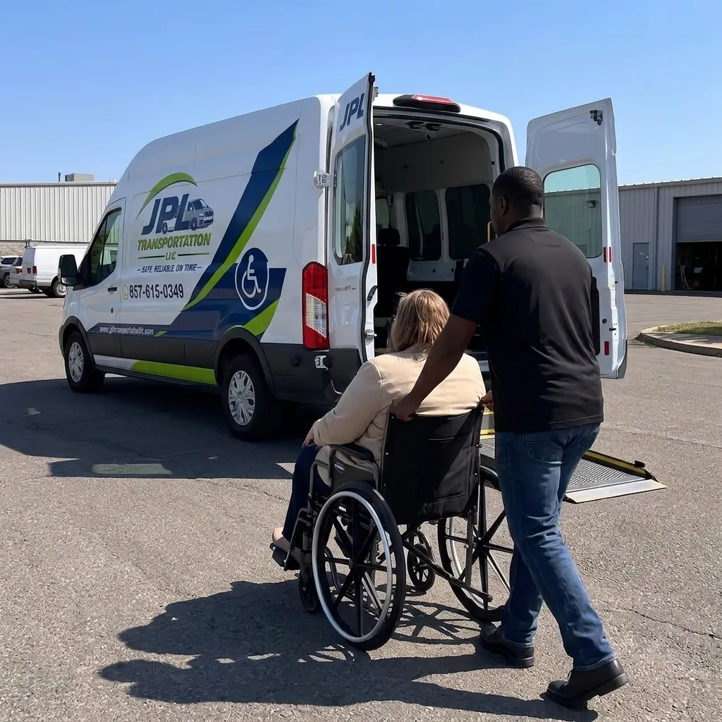 man helping woman on wheelchair